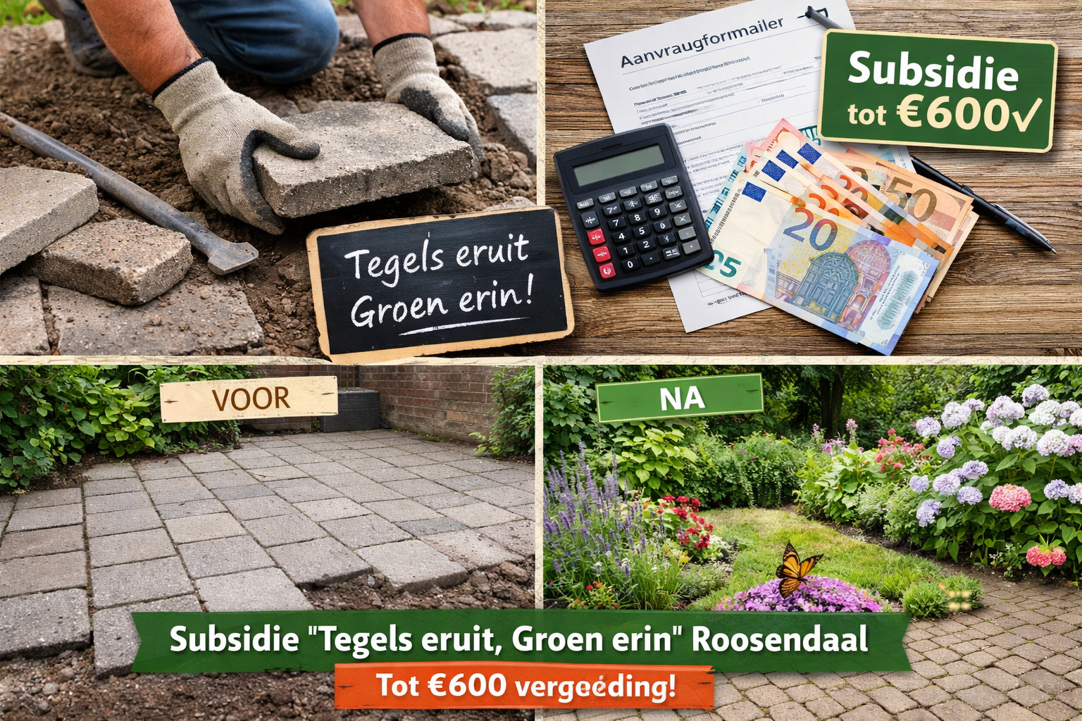 🌿 Subsidie Gemeente Roosendaal 2026: Tegels eruit, Groen erin (Tot €600 Vergoeding)