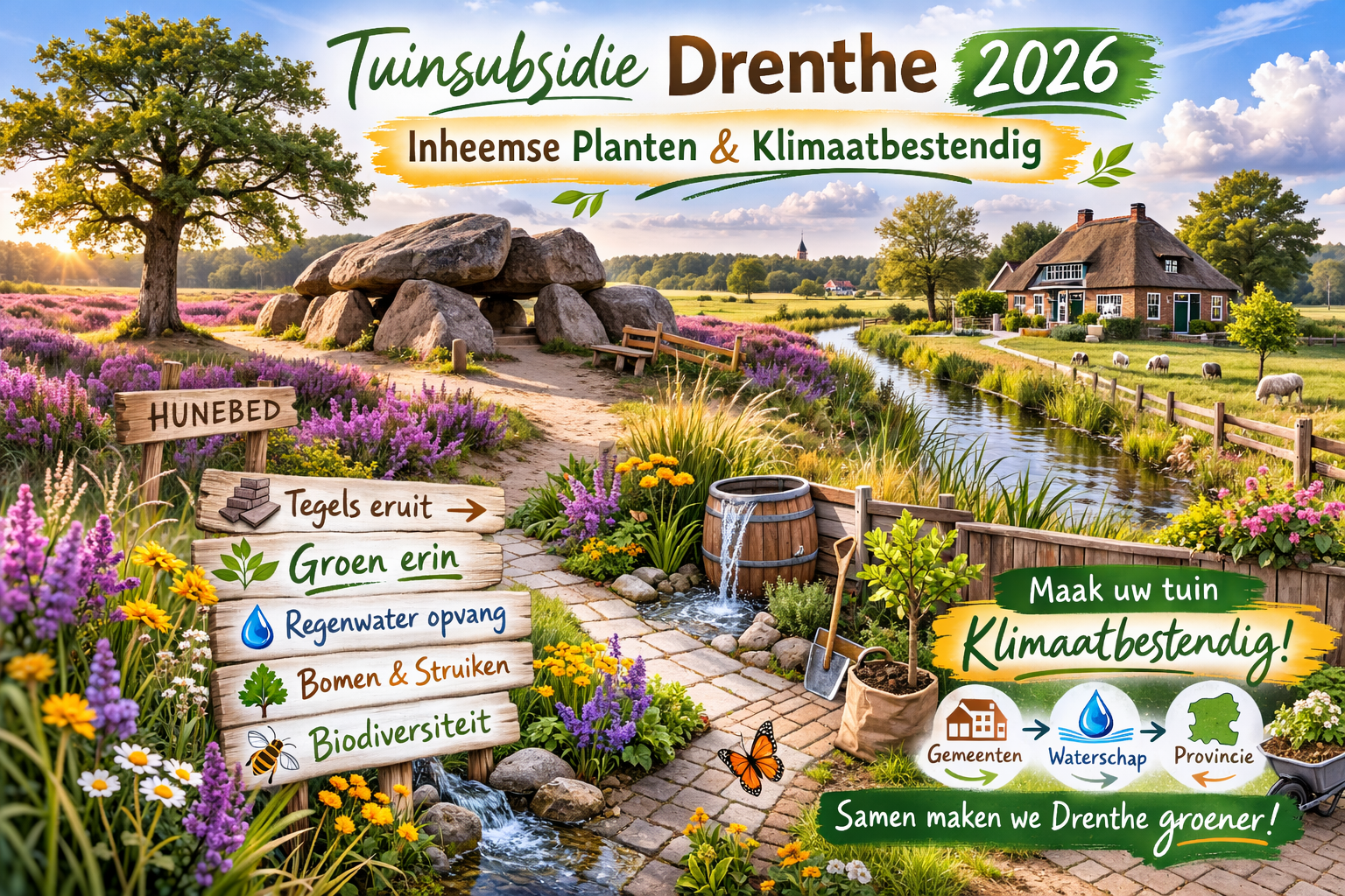 Tuinsubsidie Drenthe 2026 – Klimaatbestendig vergroenen met subsidie