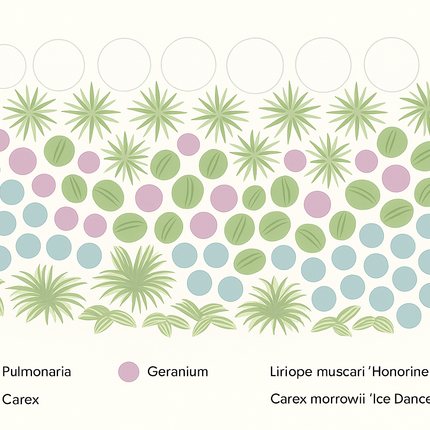 Borderpakket  – Jaarrond kleur & bloei – Frisse tinten & zachte uitstraling - 5m² - 50 planten
