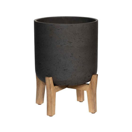 Pottery Pots - Charlie (Feet Low) - L - Black Washed