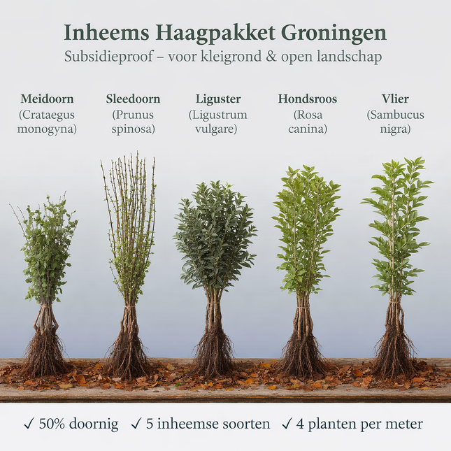 Inheems haagpakket groningen bundels meidoorn sleedorn lugster hondsrood en vlier