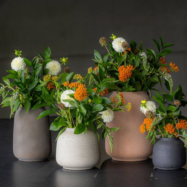 Pottery Pots - Jabari - L - Grey Washed