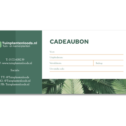 Cadeaubon Tuinplantenloods