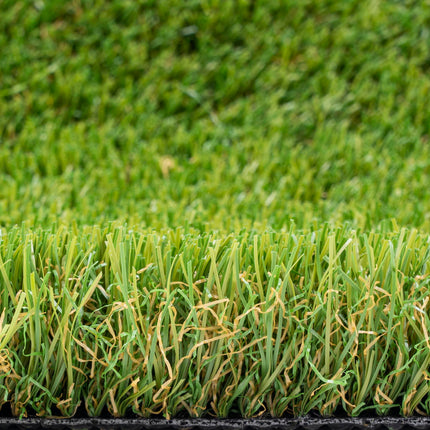 Close-up van Kunstgras Select 10 36 mm met matte, realistische vezels